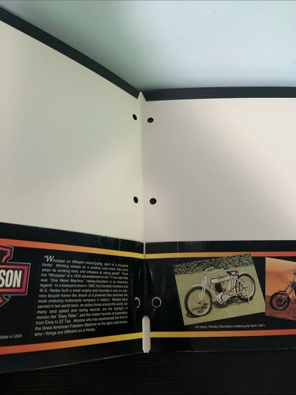Vintage Harley Davidson Notebook Portfolio Pocket Folders Group of 4. From 1994
